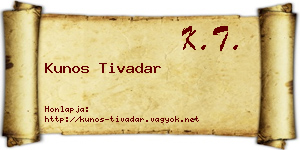 Kunos Tivadar névjegykártya