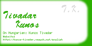 tivadar kunos business card